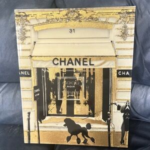 Namebrand themed decorative wall art canvas. Black & Gold.
